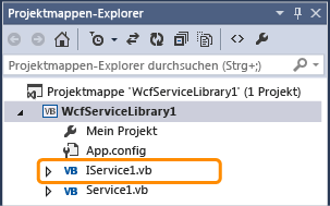 Die Datei "IService1"