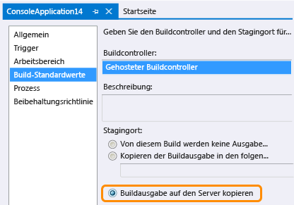 Ausgaben in TFS ablegen