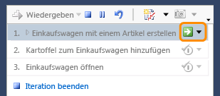 Ein freigegebener Schritt wird aufgezeichnet.