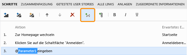 Parameter hinzufügen