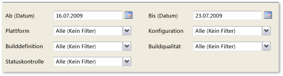 Filter für Bericht über Buildzusammenfassung