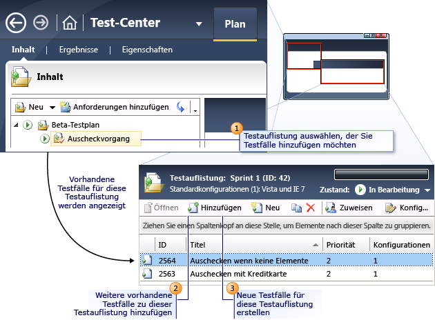 Einer Testsammlung Testfälle hinzufügen