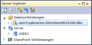 Server-Explorer mit neuer Datenbank