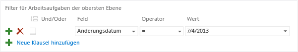 Auf der Grundlage eines Änderungsdatums filtern