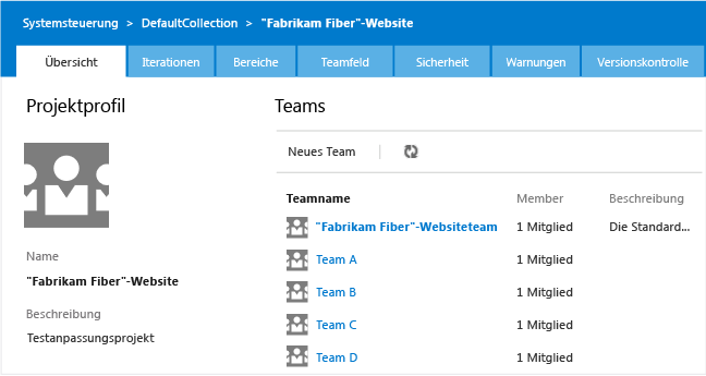 Teams erstellen