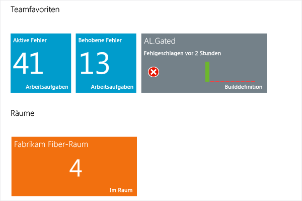 Teamraumkachel auf der Teamprojekt-Startseite