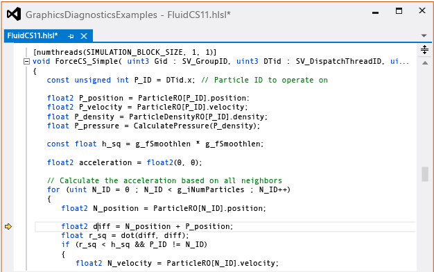 Debuggen des ForceCS_Simple-Compute-Shaders