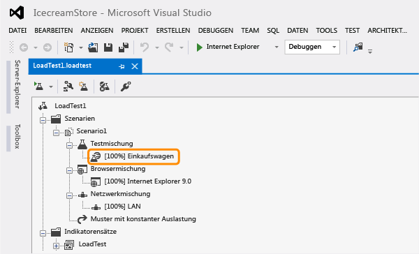 Load test editor