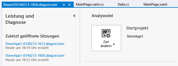 Öffnen einer gespeicherten Diagnosesitzungsdatei