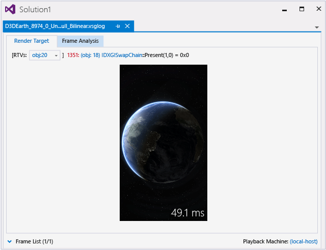 Wählen Sie die Registerkarte "Frameanalyse" aus.