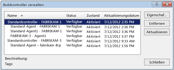 Dialogfeld "Buildcontroller verwalten"