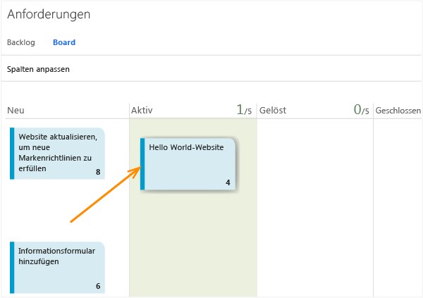 Kanban-Board, Anforderungenbacklog