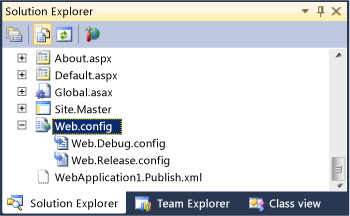 SolutionExplorer mit Web.config-Transformationsdateien