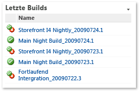 Letzte Builds-Webpart