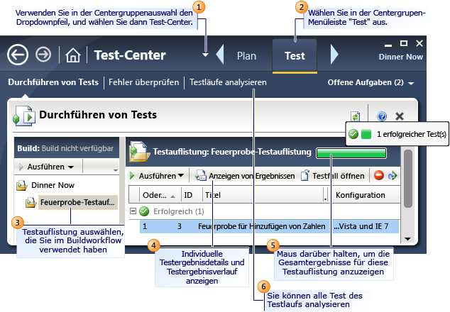 Testergebnisse über Buildworkflow anzeigen