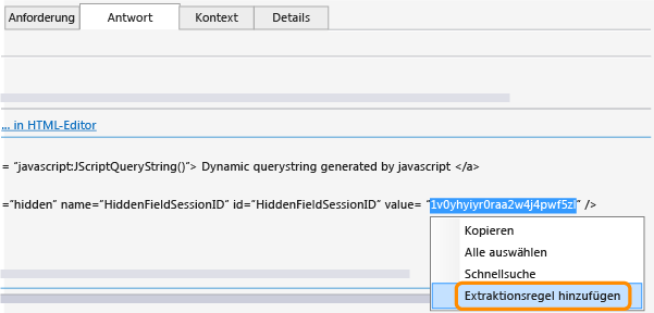 Eine Extraktionsregel für den dynamischen Parameter hinzufügen