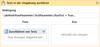 Aktivität bei Ausführen von Tests in der Umgebung