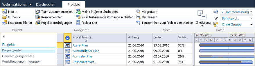 Project Portfolio with Agile Plan Updates