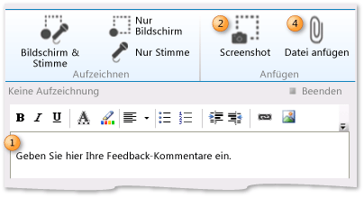 Comment rich-text box on Provide page. Screenshot icon. Attach file icon.