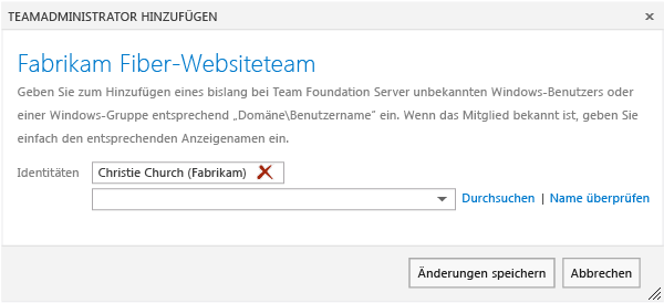 Konto als Teamadministrator hinzufügen