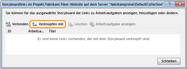 Link zu einer Arbeitsaufgabe wählen