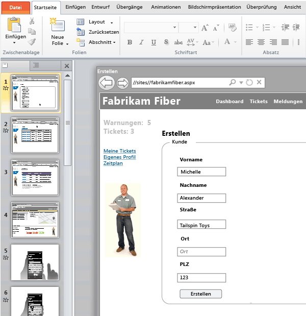 Storyboard mit mehreren Folien entwickeln