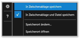 Kontextmenü für Screenshoteinstellungen