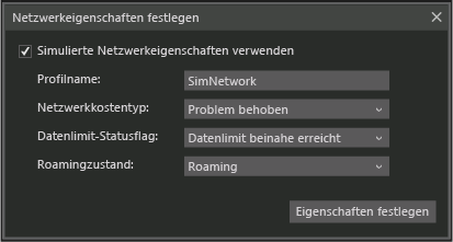 Dialogfeld "Netzwerkeigenschaften festlegen"