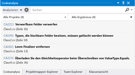 Codeanalysefenster