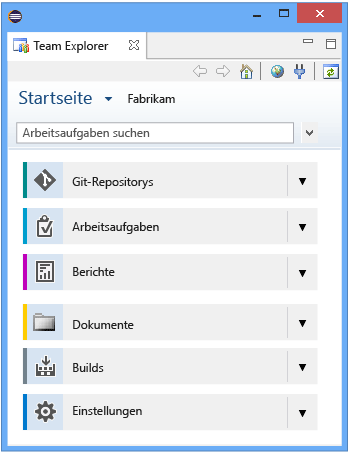 Startseite mit Git als Quellcodeverwaltung - Eclipse