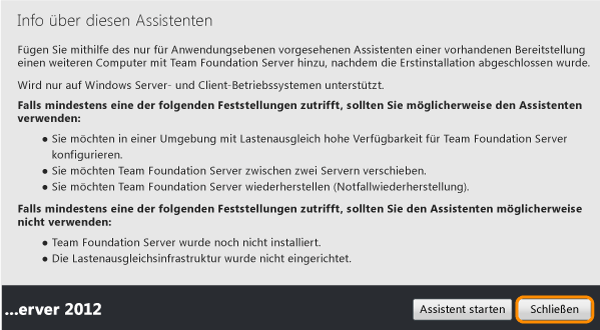 Schließen Sie das Konfigurationscenter, wenn es angezeigt wird.