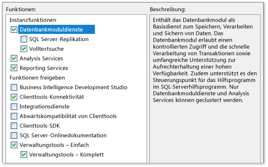 SQL Server 2008 R2 installieren - Funktionen