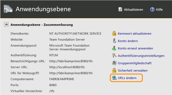 Der neue Server verwendet noch die alten URL-Informationen.