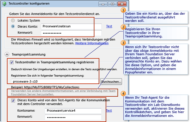 Ausführen des Testcontroller-Konfigurationstools