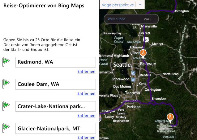 Bing Maps Trip Optimizer