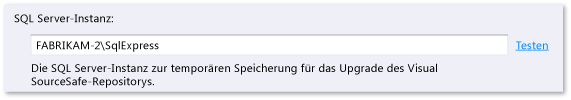 VSS-Upgrade-Assistent - SQL Server-Instanz