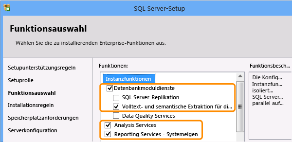 Funktionsauswahl