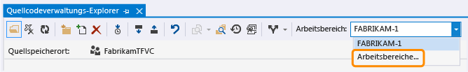 Bearbeiten von Arbeitsbereichen im Quellcodeverwaltungs-Explorer