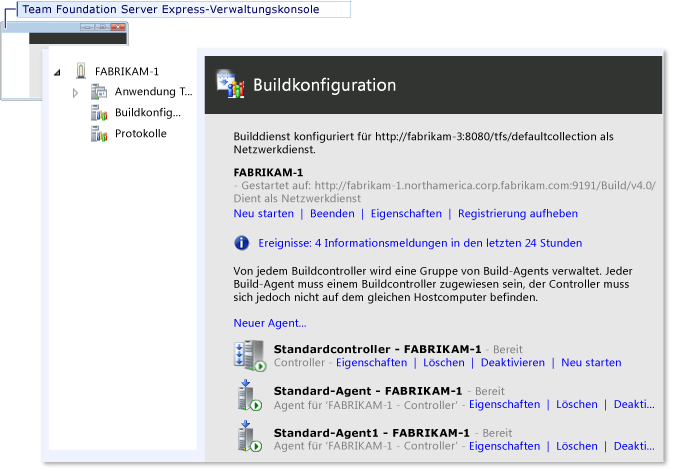 Verwaltungskonsole: Buildserverkonfiguration