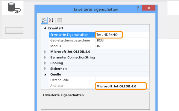 Erweiterte Eigenschaften anwenden