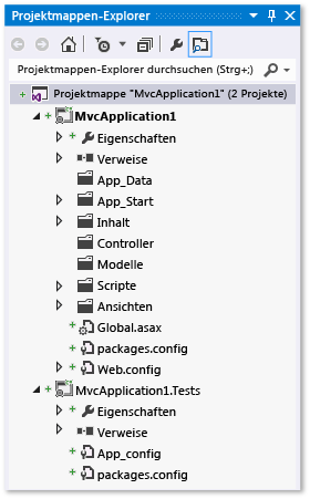 Neues Codeprojekt im Projektmappen-Explorer.