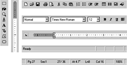 Sample toolbars, status bars, and frame adornments