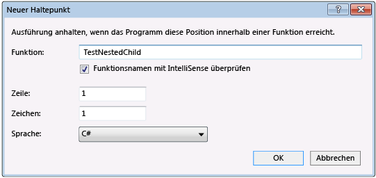 Dialogfeld "Neuer Haltepunkt"