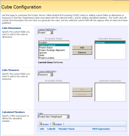 Adding custom fields to OLAP cubes