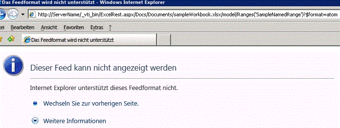 Ermittlung von Excel Services REST-Bereichen mithilfe von Atom