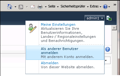 Anmelden als anderer Benutzer