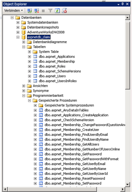 Erweiterter aspnetdb_claim-Knoten