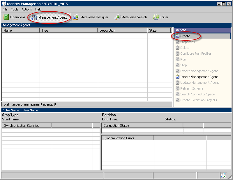 Verwaltungs-Agents (aktiviert), MIIS-Verwaltung (Seite)