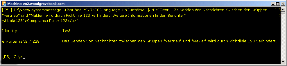 Benutzerdefinierte DSN-Nachrichtenerstellung für regelbasierte Verwendung