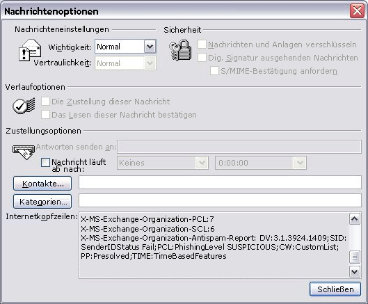 Anzeigen der Antispamstempel in Outlook 2007